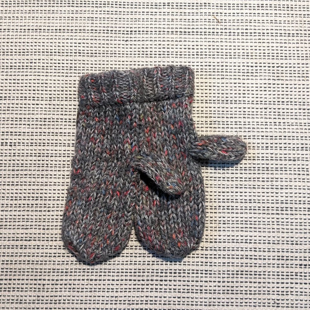 Wool Knit Marled Confetti Speckle Mittens from Roots Hand Knit